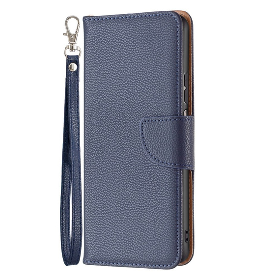 Klapkové puzdro pre Samsung Galaxy M33 5G, Wallet Litchi Magnet, tmavomodré