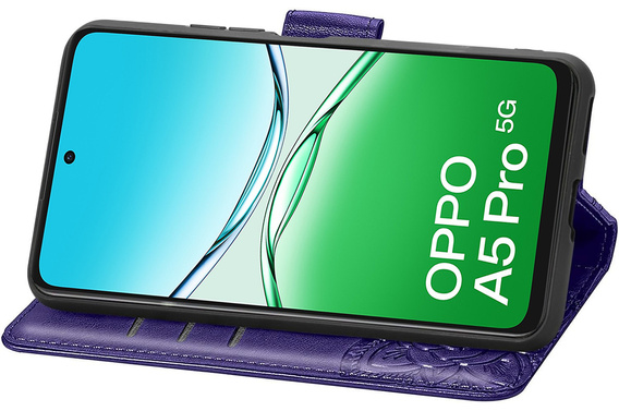 Klapkové puzdro pre Oppo A5 Pro 5G, Butterfly, fialové
