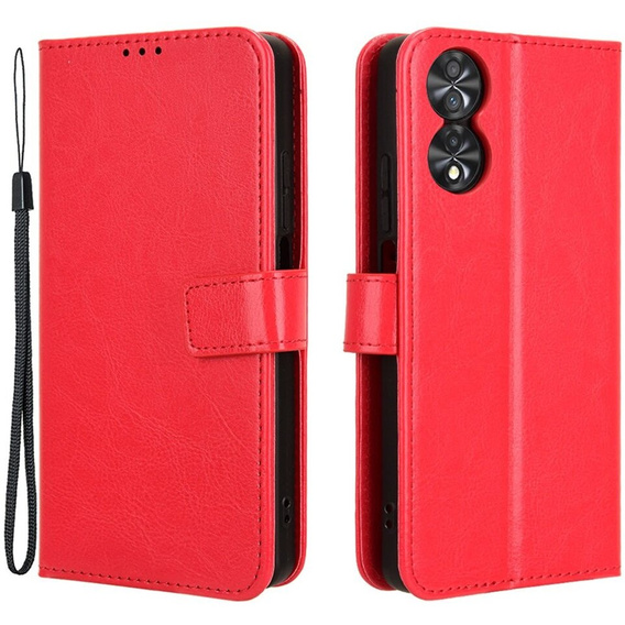 Klapkové puzdro pre TCL 40 NxtPaper, Crazy Horse Wallet, červené