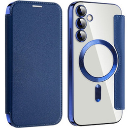Klapkové puzdro pre Samsung Galaxy S23 FE, RFID Wallet MagSafe CamShield, tmavomodré