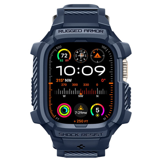 Pasek z etui Spigen do Apple Watch Ultra 49mm, Rugged Armor Pro, Czarny