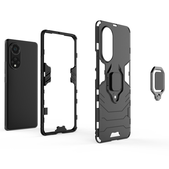 Obal na mobil pre Huawei Nova 9, Kickstand Ring, čierne