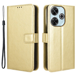 Klapkové puzdro pre Xiaomi Redmi 13, Crazy Horse Wallet, zlaté