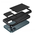 Obal na mobil pre iPhone 15 Pro, Sliding Card Holder, čierne