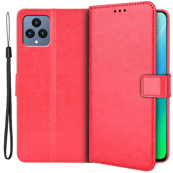 Klapkové puzdro pre T Phone 5G, Crazy Horse Wallet, červené