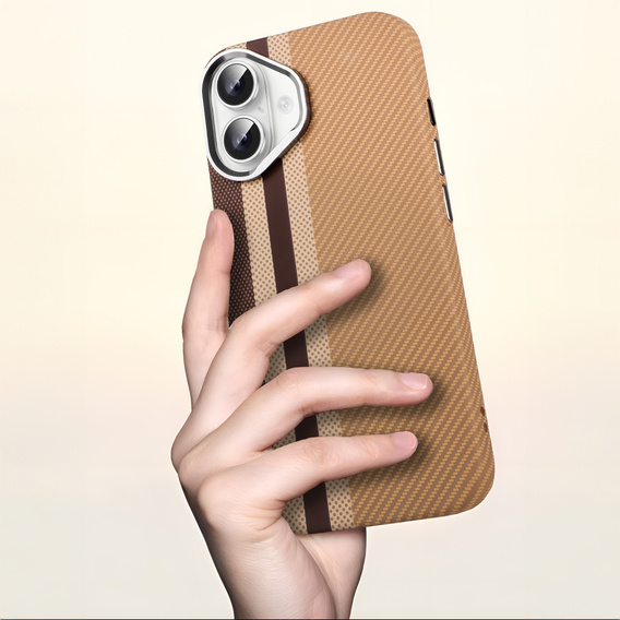 Puzdro pre iPhone 16, Carbon Fiber MagSafe, žlté