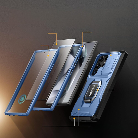 Puzdro pre Samsung Galaxy S24 Ultra, séria Tongate MECH so stojanom, zelený