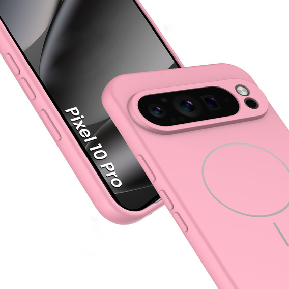 Silikónové puzdro pre Google Pixel 10 / 10 Pro, pre MagSafe, ružové
