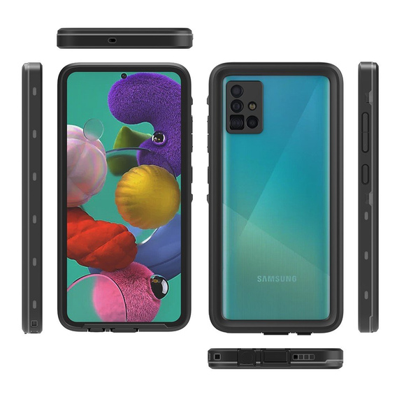 Vodotesné puzdro IP68 pre Samsung Galaxy A51 4G, Redpepper, čierne