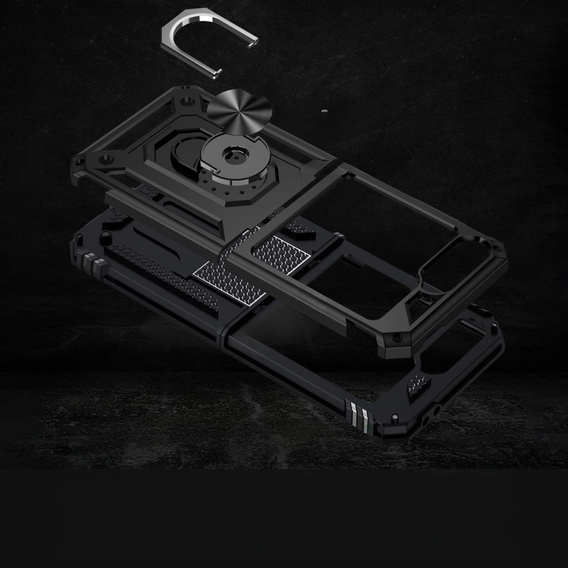 Pancierované obal na mobil pre Samsung Galaxy Z Flip7 FE / Z Flip6, Nox Case Ring, čierne