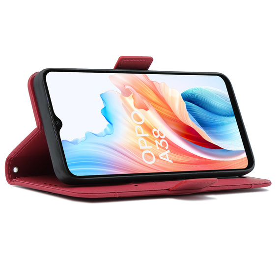 Klapkové puzdro pre Oppo A38 4G / Oppo A18 4G, Card Slot, červené