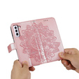 Klapkové puzdro pre Samsung Galaxy S21 FE, Mandala, ružové rose gold
