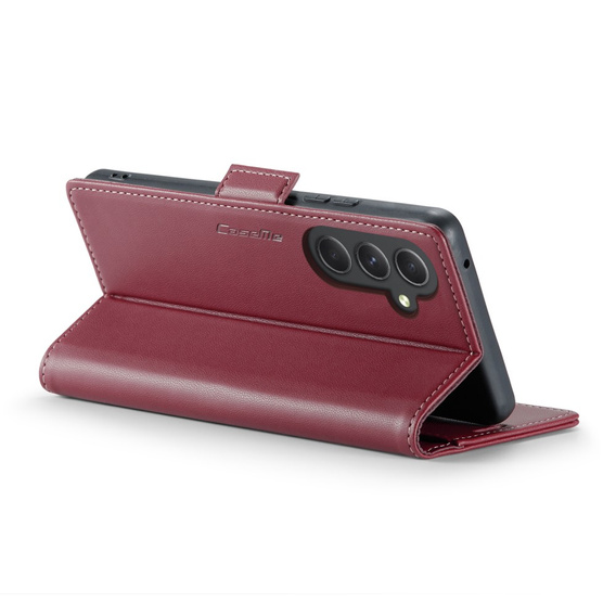 CASEME flipové puzdro pre Samsung Galaxy A54 5G, Litchi Wallet, červené