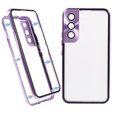 Obal na mobil pre Samsung Galaxy S21, Magnetic Dual Glass, fialové