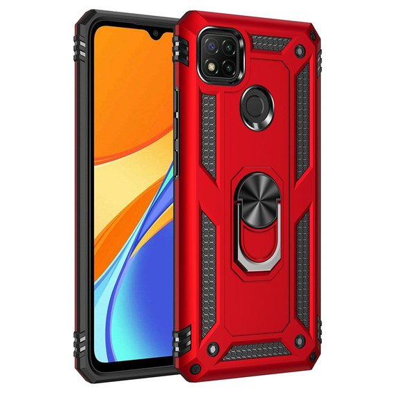 Pancierované obal na mobil pre Xiaomi Redmi 9C, Nox Case Ring, červené