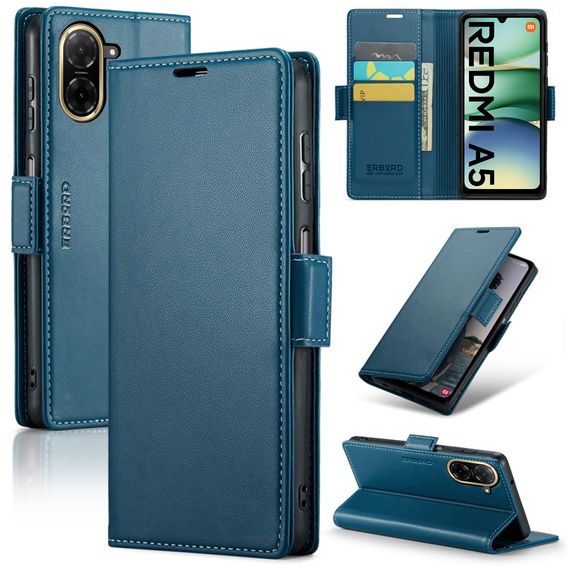 ERBORD Lesklá peňaženka Litchi s chlopňou pre Xiaomi Redmi A5