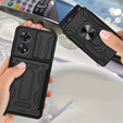 Obrnené puzdro pre Oppo A98 5G, Camera Slide Card Slot, čierne