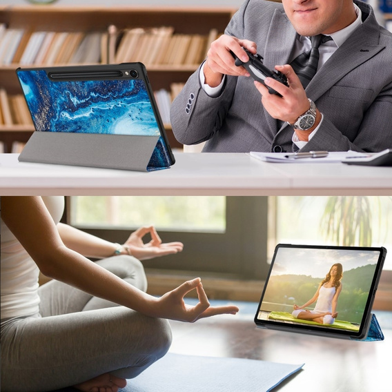 Obal na mobil pre Samsung Galaxy Tab S9, Smartcase Hybrid Pen Slot, sea wave