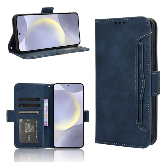 Klapkové puzdro pre Samsung Galaxy S25 FE, Card Slot, tmavomodré