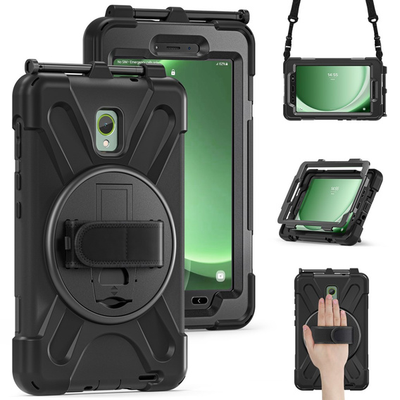 Obrnené puzdro pre Samsung Galaxy Tab Active 3 T570 / 5 X306B, ochranné 360 so slotom na stylus, čierne