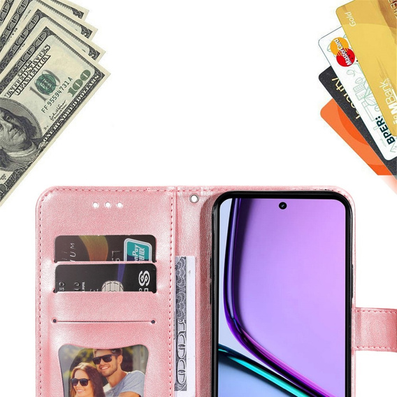 Klapkové puzdro pre Realme C67, Mandala, ružové rose gold