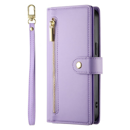 Klapkové puzdro pre Samsung Galaxy A56 5G, Wallet Zipper Pocket, fialové