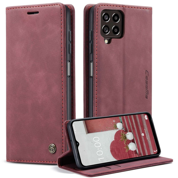 CASEME puzdro pre Samsung Galaxy M33 5G, Leather Wallet Case, bordové