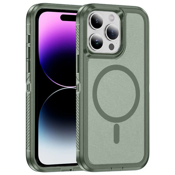 Puzdro s rámom pre iPhone 14 Pro, pre MagSafe, zelený