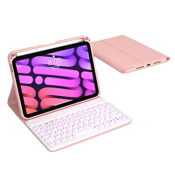 Puzdro + klávesnica iPad mini 6 2021 8,3'', Magnetic Keyboard, ružové rose gold