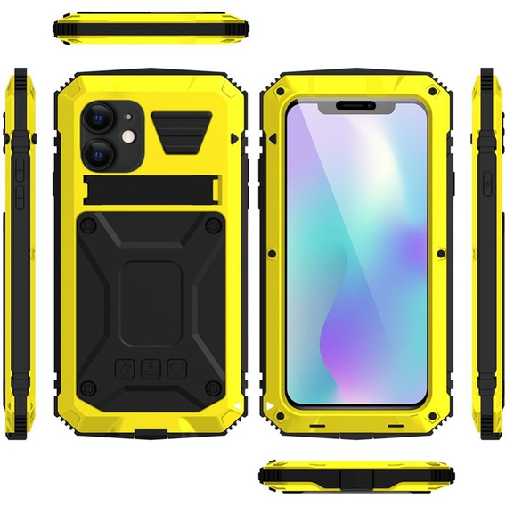 Obrnené puzdro pre iPhone 11, R-JUST, žlté / čierne