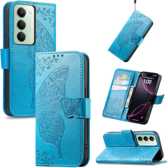 Klapkové puzdro pre Xiaomi Redmi 15 5G / 4G, Butterfly, modré