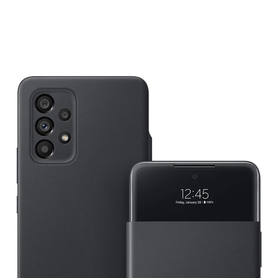 Originálne puzdro Samsung pre Galaxy A53 5G, S View Wallet Cover, čierne