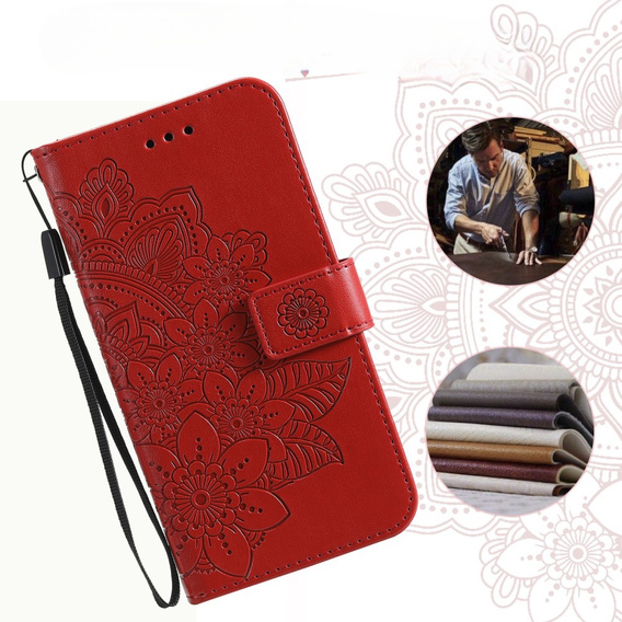 Klapkové puzdro pre Samsung Galaxy A54 5G, Mandala Flower, červené