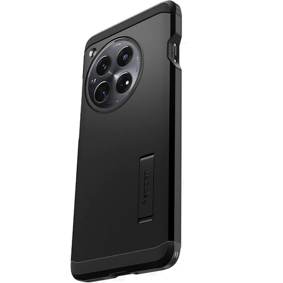 Puzdro Spigen Tough Armor pre OnePlus 12 (čierne) – odolná ochrana so stojanom