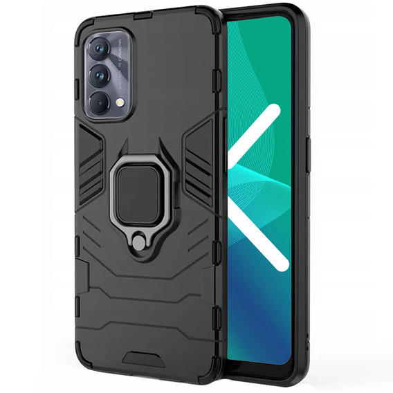 Obal na mobil pre Realme GT Master Edition, Kickstand Ring, čierne