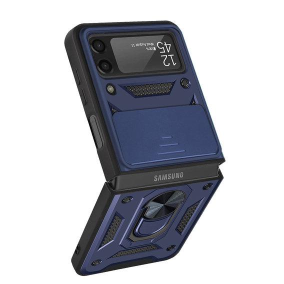 Obal na mobil pre Samsung Galaxy Z Flip3 5G, CamShield Slide, modré