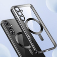 Puzdro pre Samsung Galaxy A17 5G, Electro MagSafe, priehľadné s čiernymi stranami