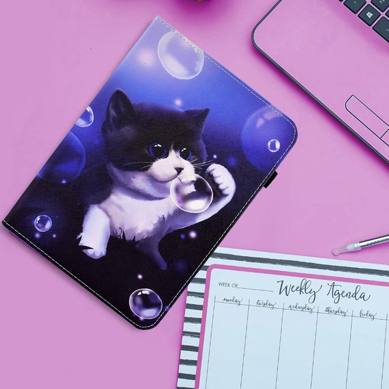 Obal na mobil pre Samsung Galaxy Tab A9 X110 / X115, bubble cat