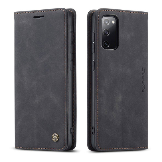 CASEME puzdro pre Samsung Galaxy S20 FE, Leather Wallet Case, čierne