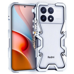 Puzdro pre Xiaomi Poco F6 Pro, Aluminium Alloy Bumper, strieborné