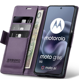 ERBORD Lesklá peňaženka Litchi s chlopňou pre Motorola Moto G86 5G / G86 Power 5G