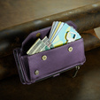 Puzdro CASEME pre Samsung Galaxy S24 FE, RFID Leather Wallet, s popruhom cez rameno, fialové