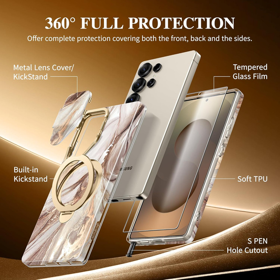 Odolné puzdro pre Samsung Galaxy S25 Ultra – Tongate MECH Series Clip, čierne