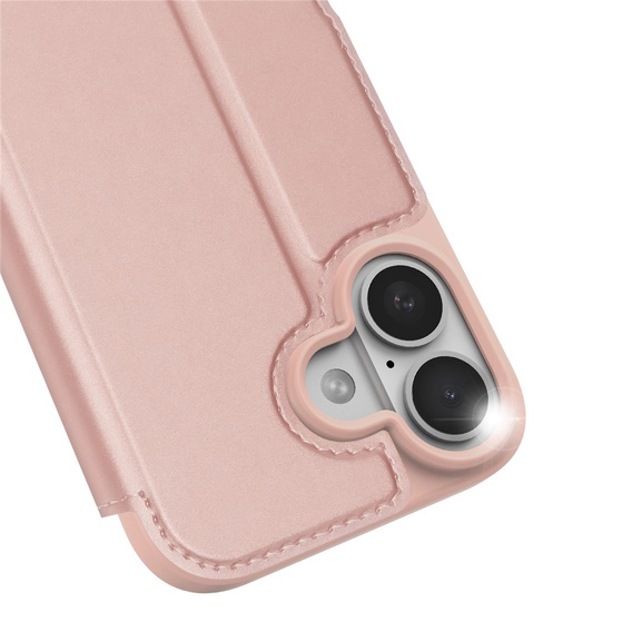 Puzdro Dux Ducis pre iPhone 17, Skin Pro, s chlopňou, s otvorom na kartu, ružové