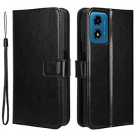 Klapkové puzdro pre Motorola Moto G24 / G24 Power / G04, Crazy Horse Wallet, čierne