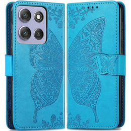 Klapkové puzdro pre Motorola Moto G56 5G, Butterfly, modré