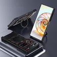 Puzdro pre ZTE nubia Z60 Ultra, Kickstand Bumper, s krytom objektívu, pre MagSafe, čierna / červená