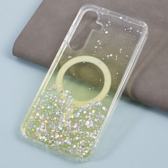 Puzdro pre Samsung Galaxy S24, Glittery, pre MagSafe, žlté
