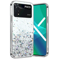 Obal na mobil pre Xiaomi Poco M4 Pro 4G, Glittery, strieborné