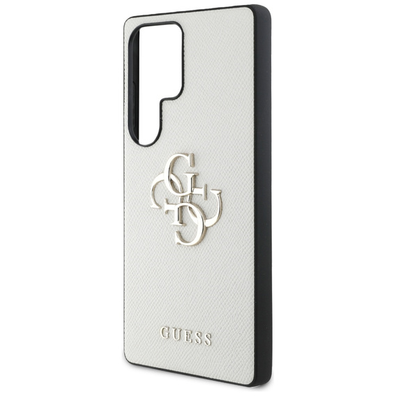GUESS Obal na mobil pre Samsung Galaxy S25 Ultra, 4G Big Metal Logo, béžové